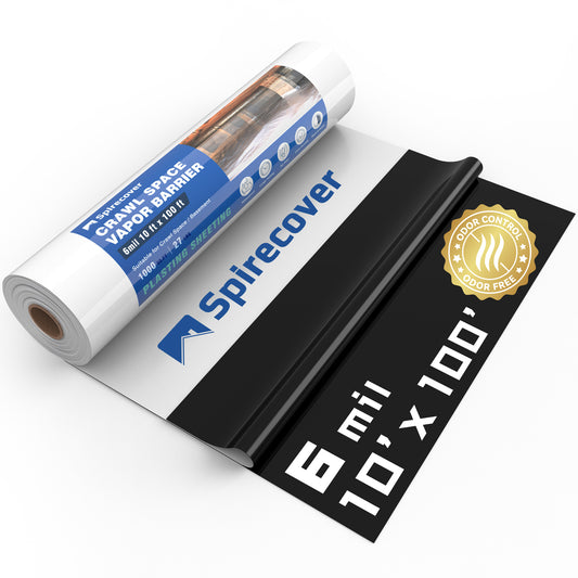 Crawl Space Vapor Barrier, 6mil Film, 10'x100'