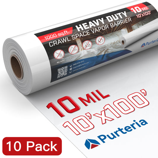 10 MIL White Vapor Barrier Heavy Duty Polyethylene Film 10 packs