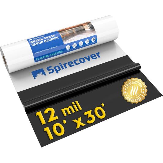 Crawl Space Vapor Barrier, 12mil Film, 10'x30'