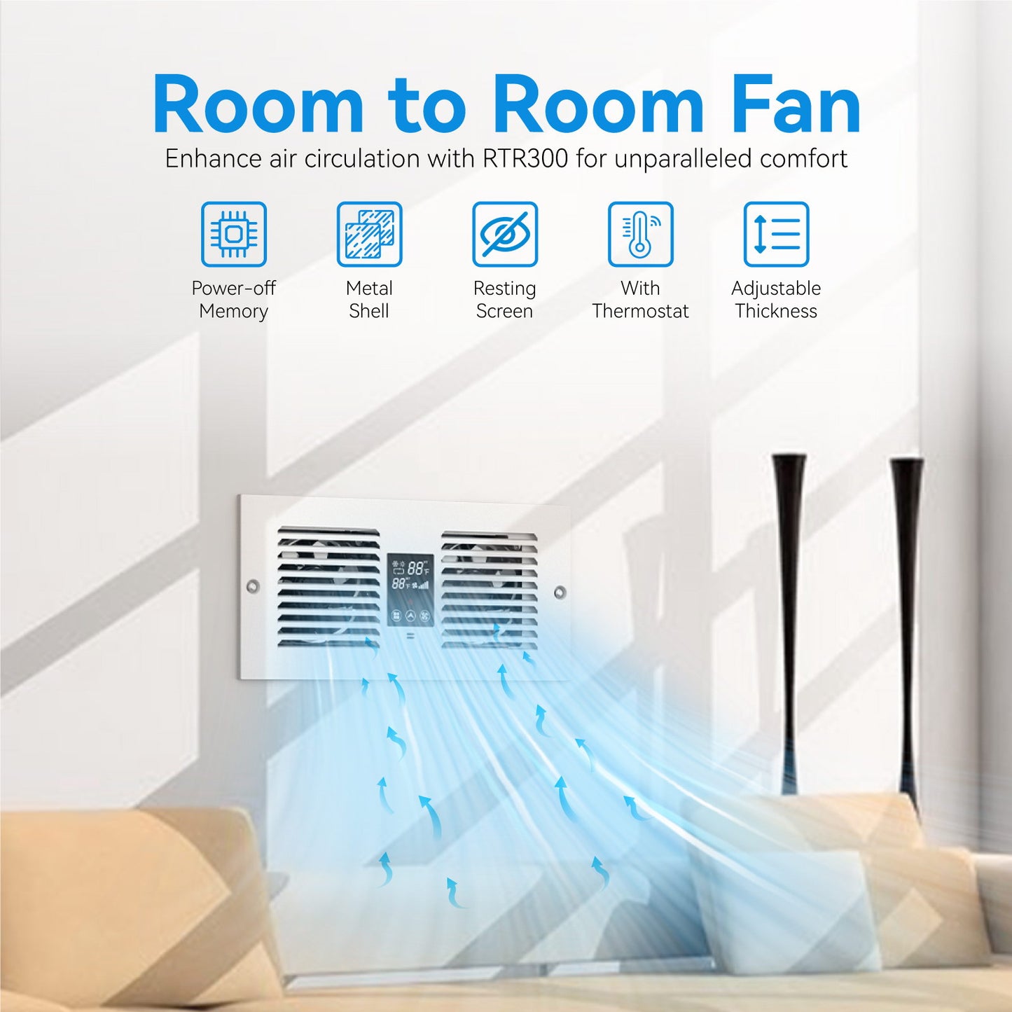 Room to Room Air Transfer Fan | 300 CFM | RTR300