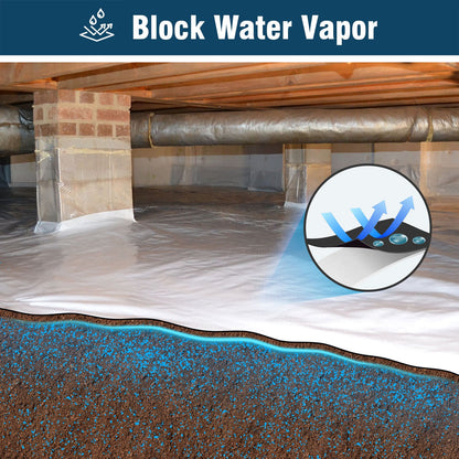 Crawl Space Vapor Barrier, 8mil Film, 10'x30'