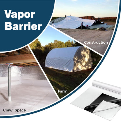 Crawl Space Vapor Barrier, 8mil Film, 10'x30'